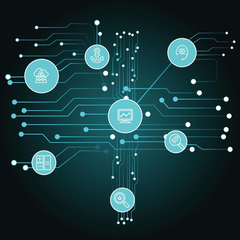 Computer chip Electronic circuit board vector for technology and finance concept and education for future