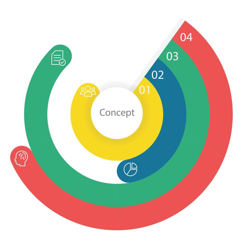 Infographic circle ring idea shape data vector Template Process concept Step for strategy and information education