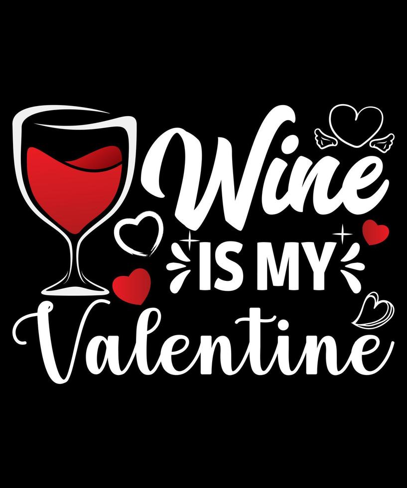 valentine wine vector tshirt design