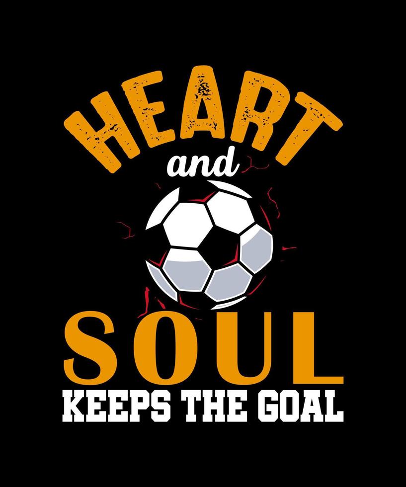 diseño de fútbol de corazón y alma vector
