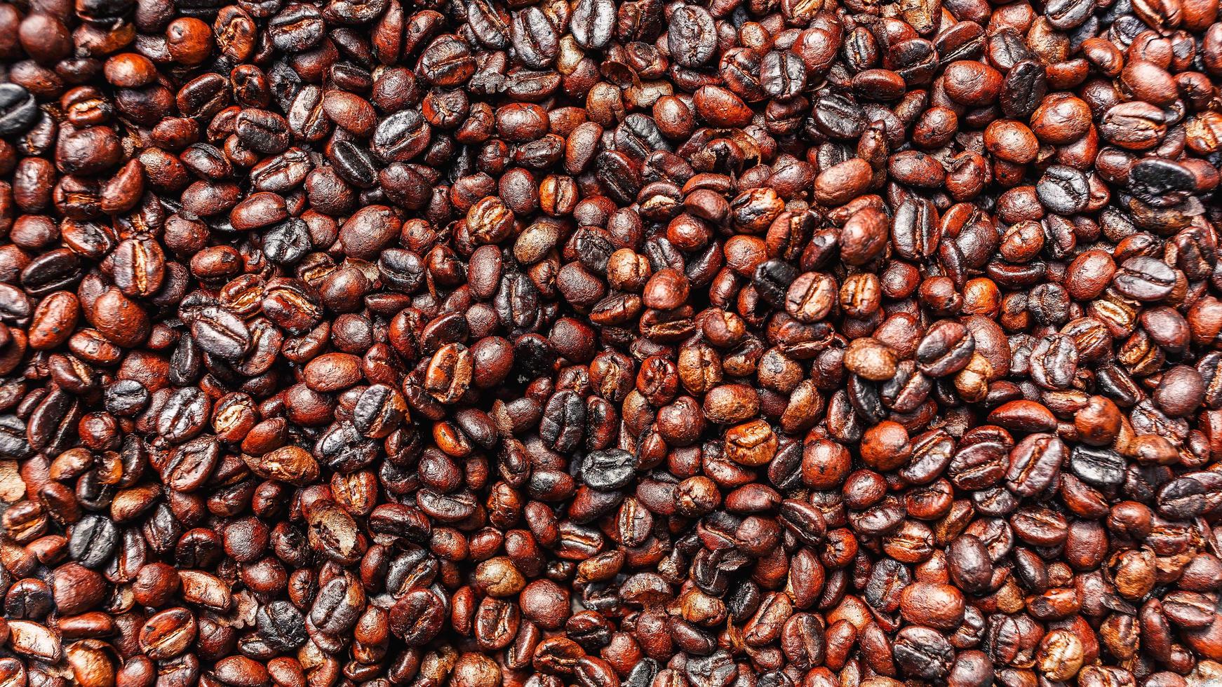 freshly roasted coffee beans background and texture roasted coffee beans photo