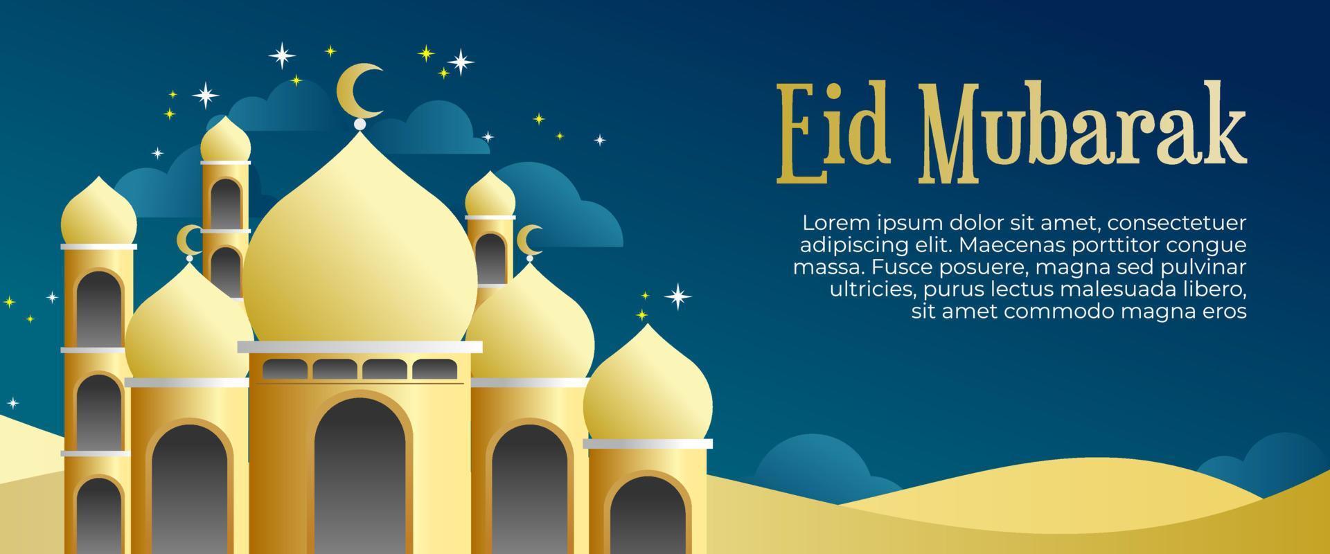 Eid Mubarak islamic background vector