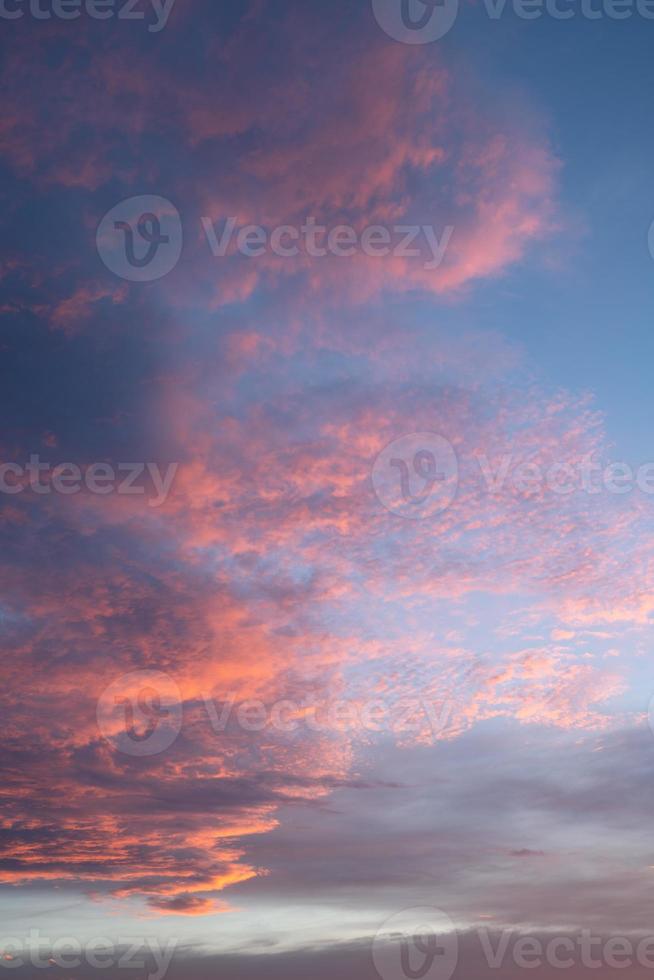 Sky with red-colored clouds photo