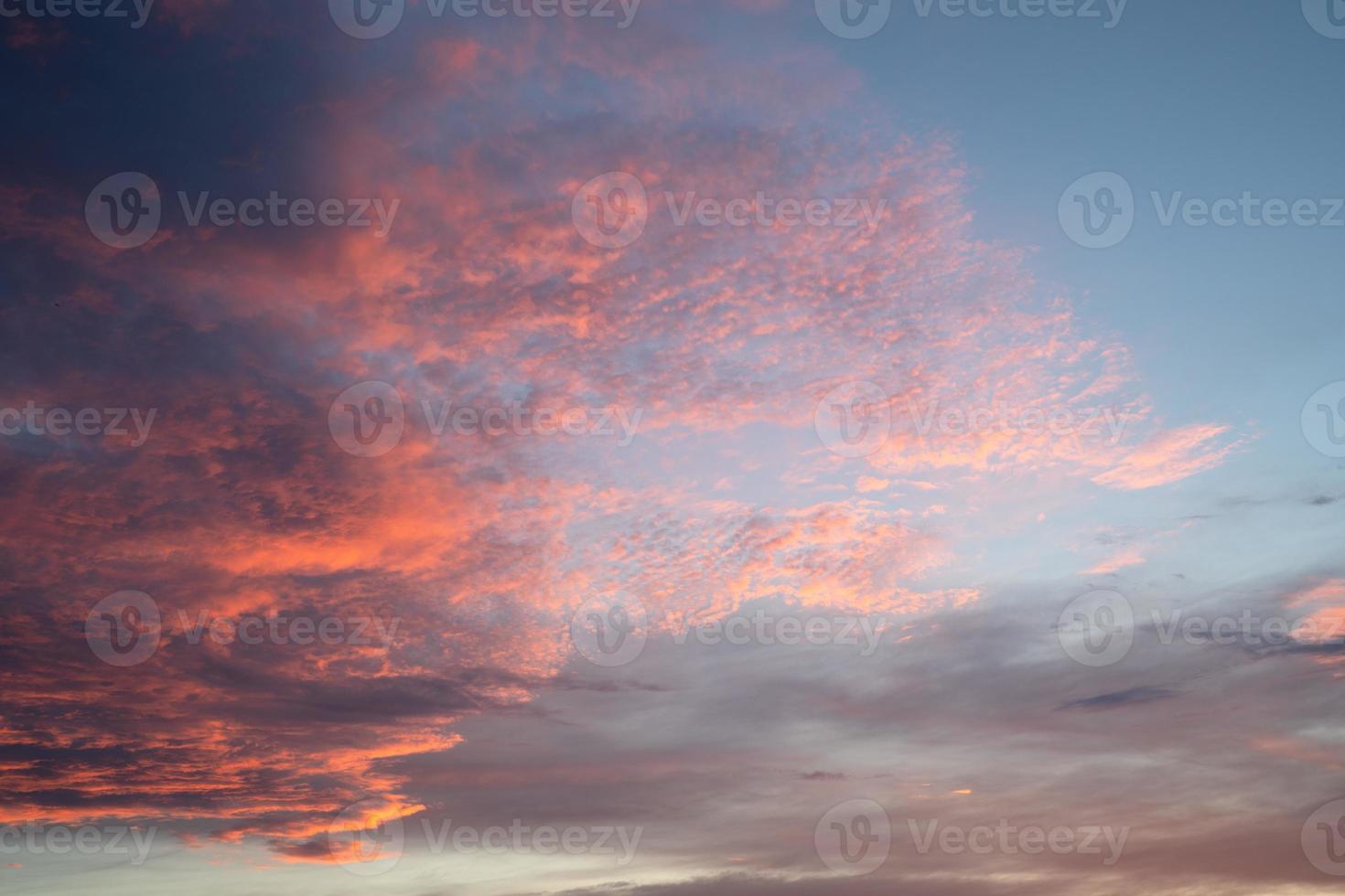 Sky with red-colored clouds photo