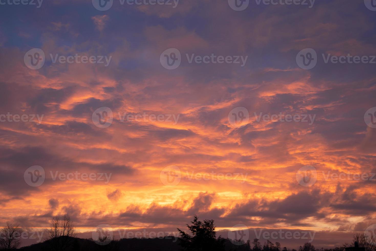 Sky with red-colored clouds photo