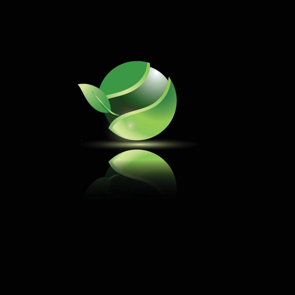 3d logo absstrac green globe free vector