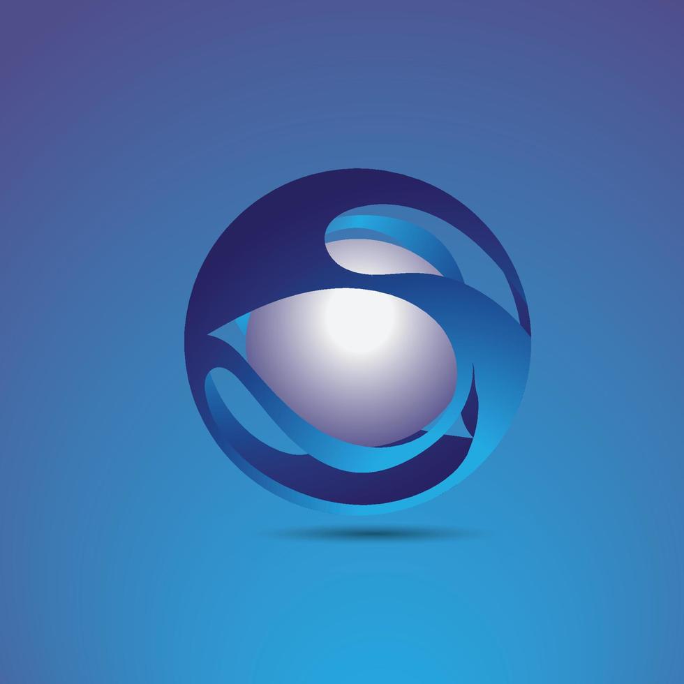 logo vector 3d tierra azul color