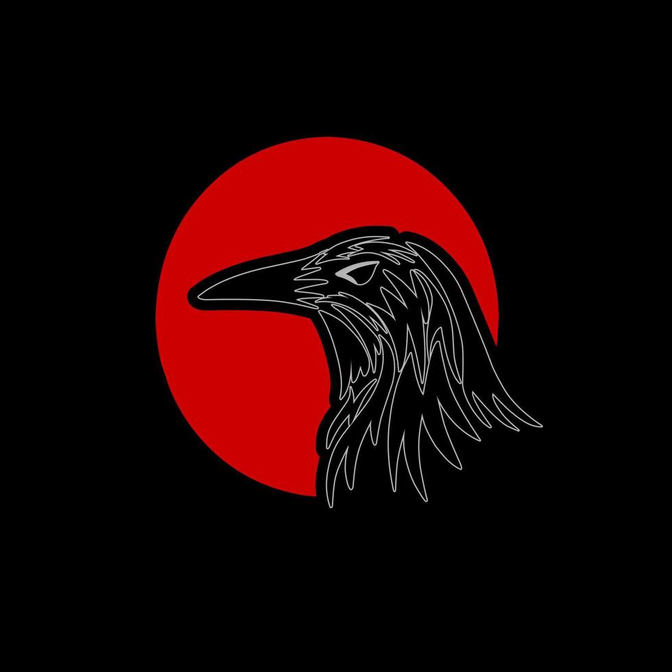 Illustration vector graphic of design art Raven Japan