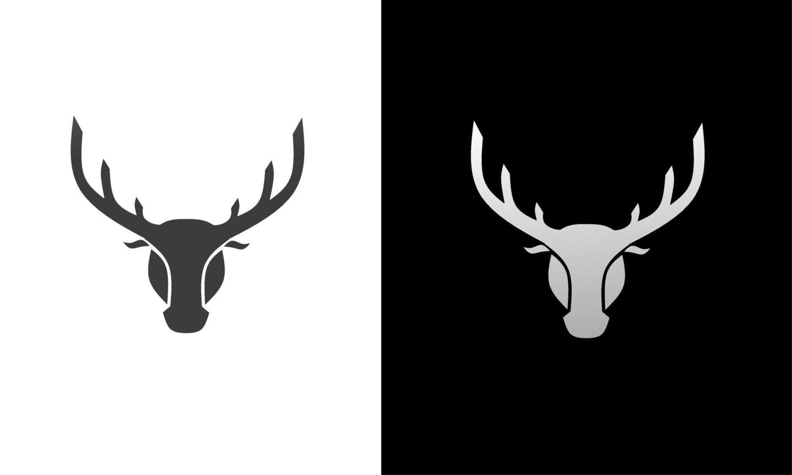 Illustration vector graphics of template logo head deer silver and black color