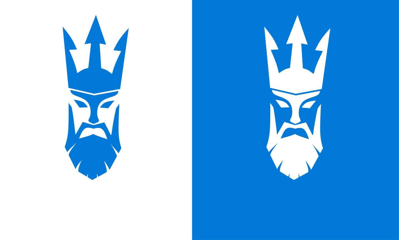 Illustration vector graphic of template logo head king using crown shapes Trident