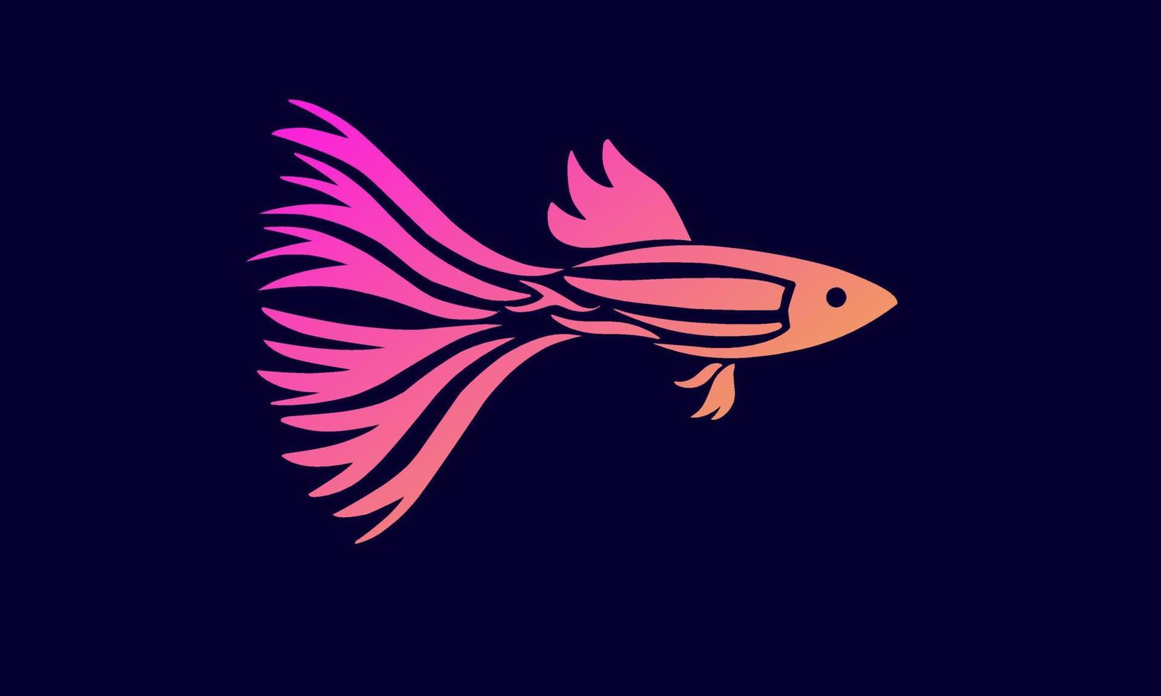 Illustration vector graphics of template logo guppies fish tribal modern style
