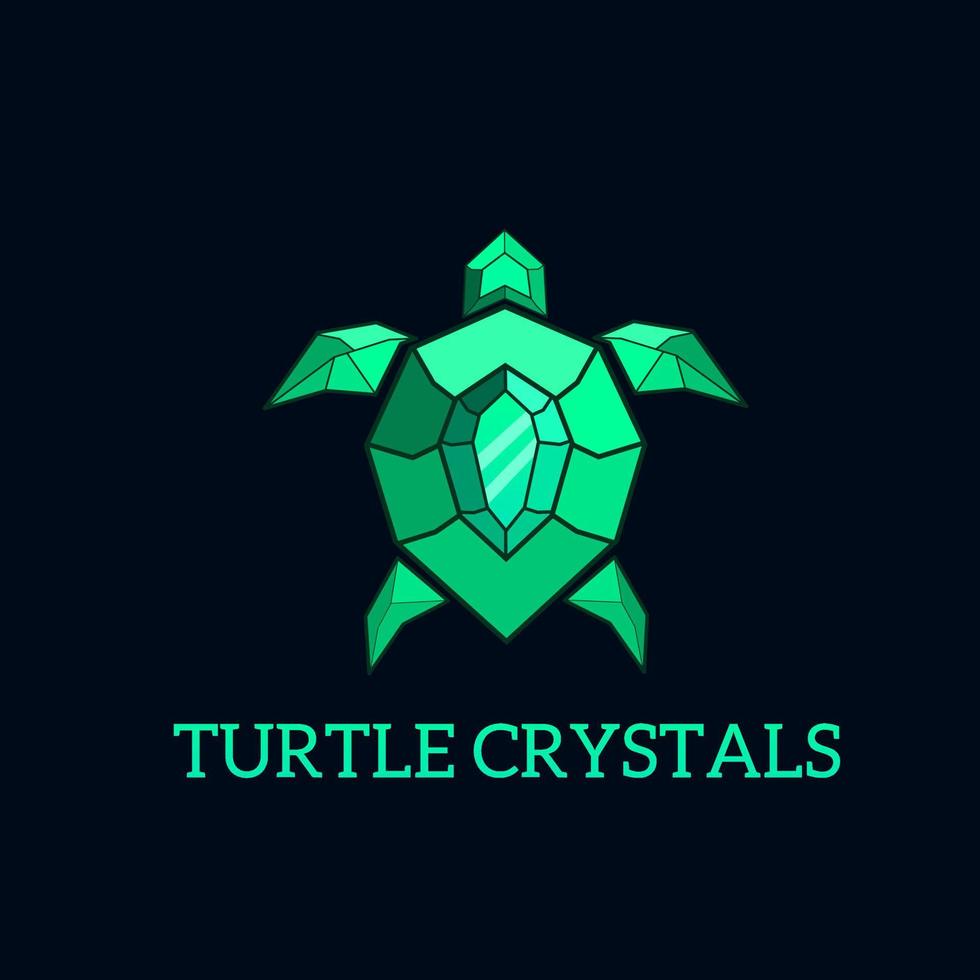 Illustration vector graphics of template logo crystals turtle