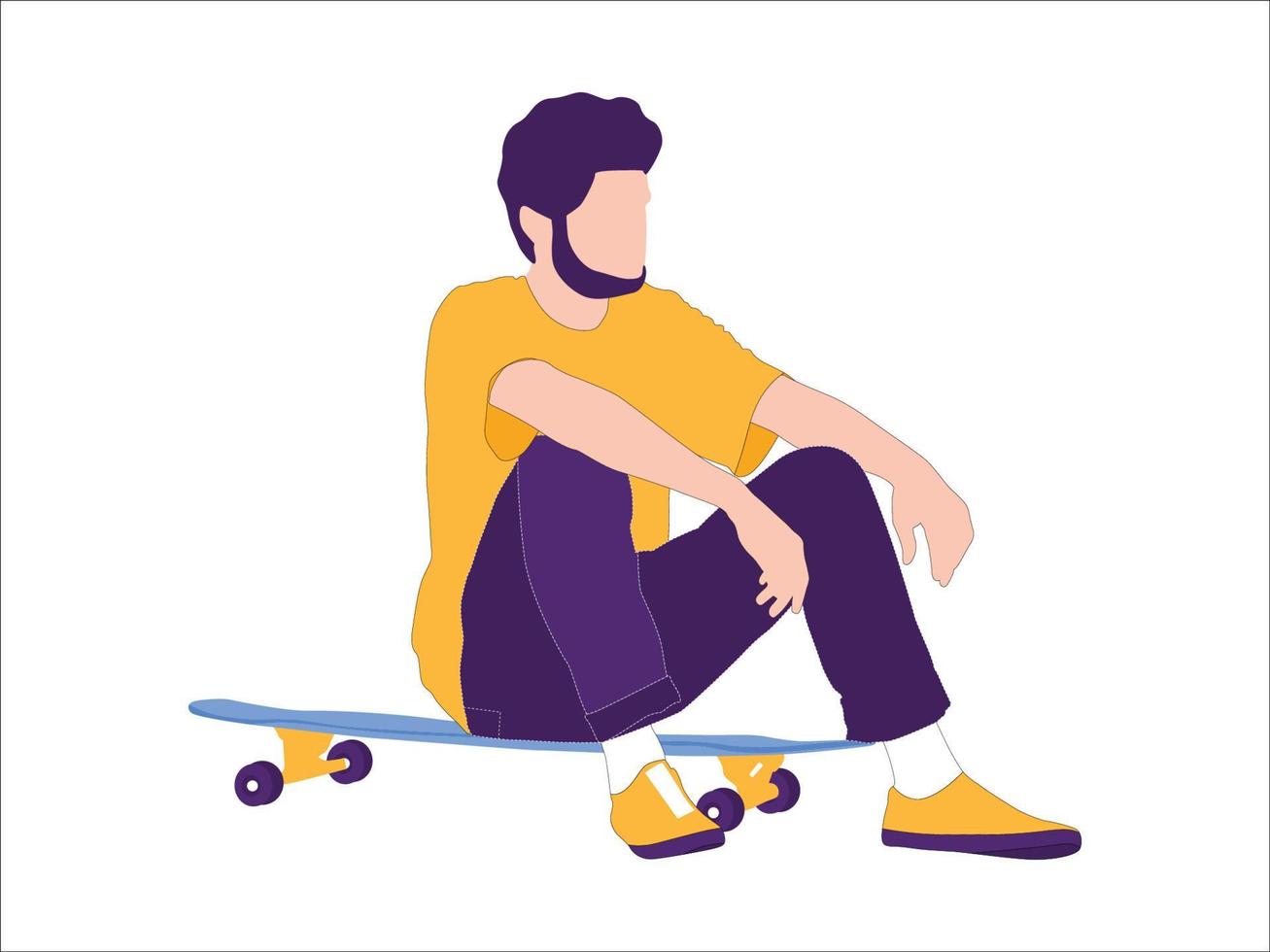 Skateboard t shirt design vector