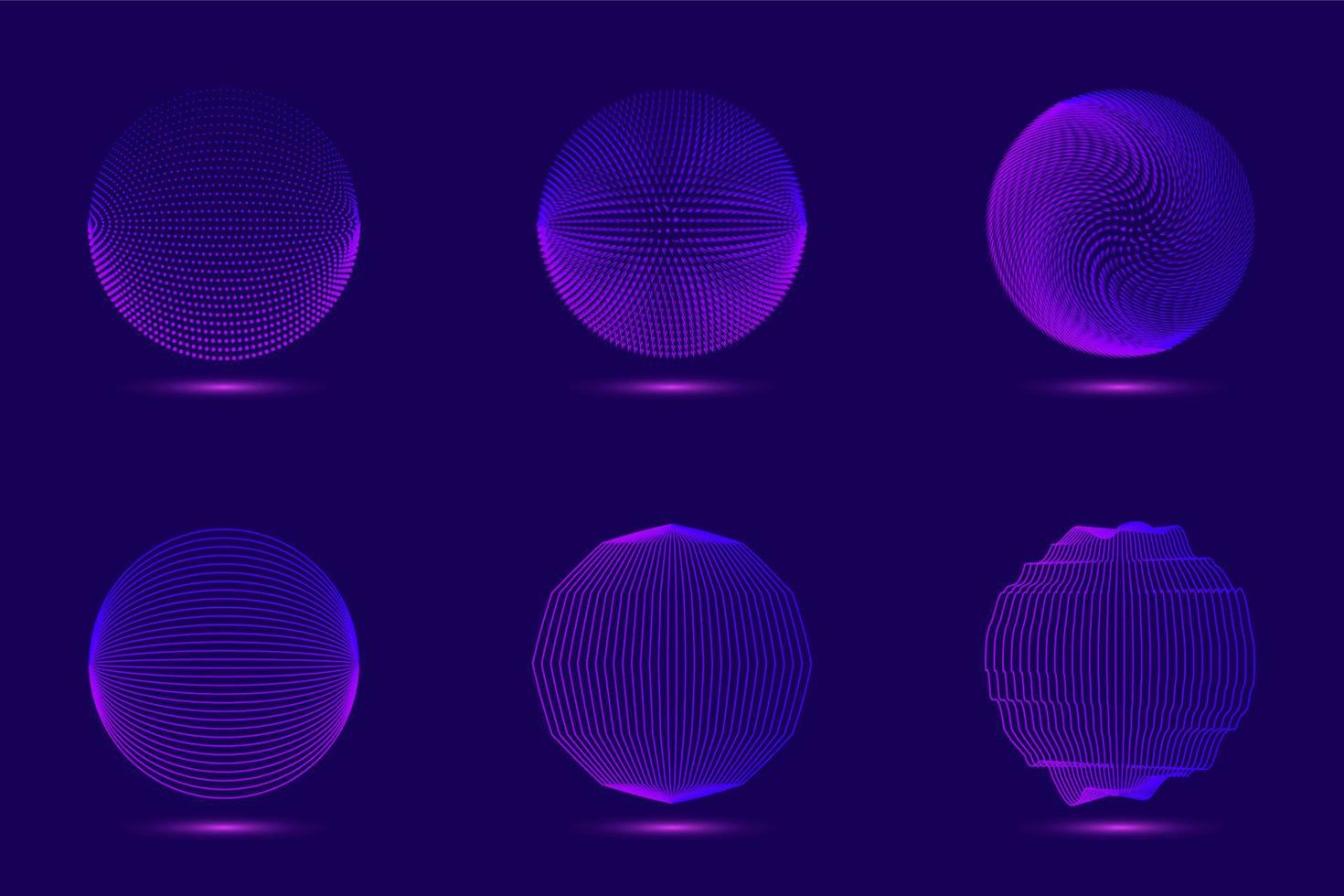 Set of circles sci-fi elements dots and lines particles on blue background technology concept vector