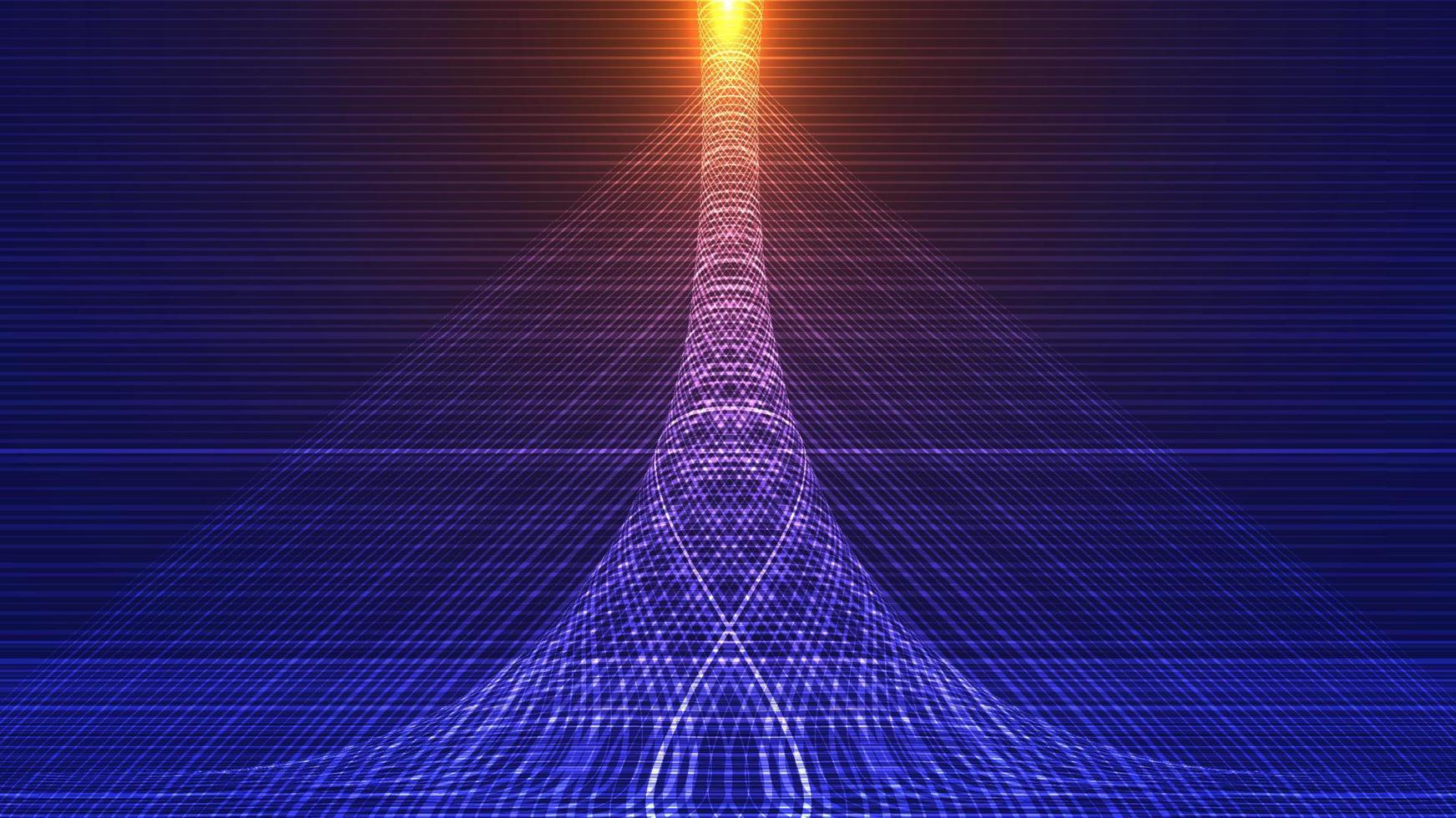 Abstract background 3D wireframe tower skyscrapers frome blue lines in business district with lighting vector