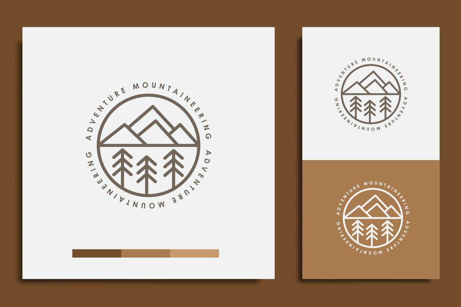 plantilla de diseño de logotipo, con un simple icono de aventura en la montaña vector