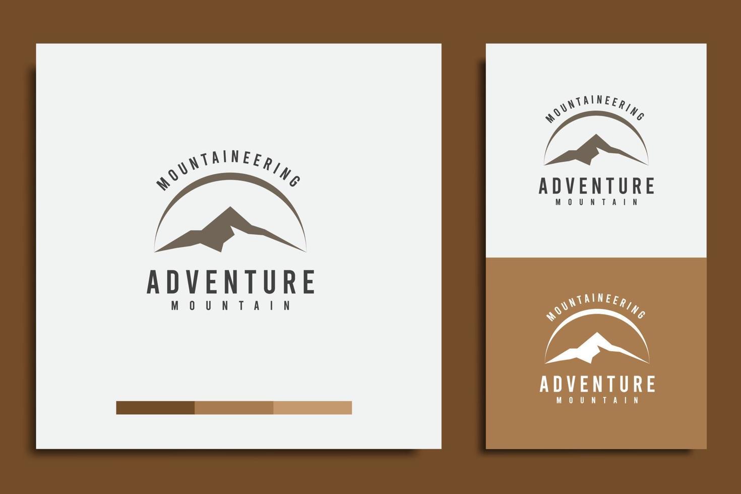 plantilla de diseño de logotipo, con un simple icono de aventura en la montaña vector