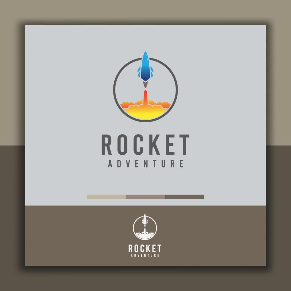 logo design template, with rocket icon, suitable for logo design for kids, adults, and your business vector