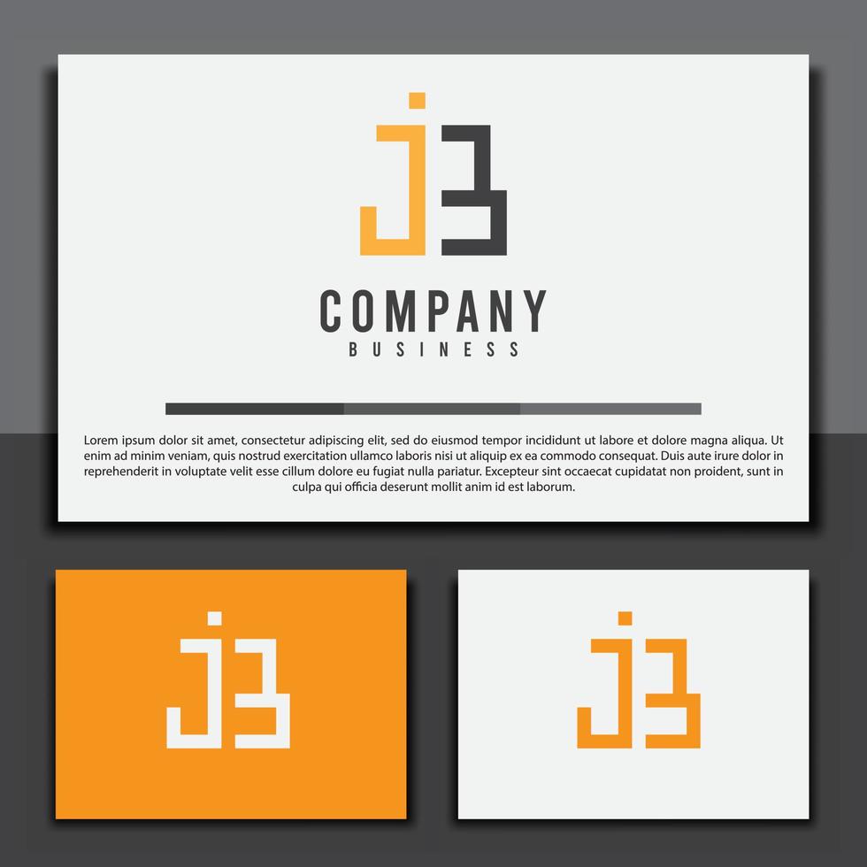 Logo design template, with a combination of the letters J and B geometric icons, and is suitable for your business brand vector