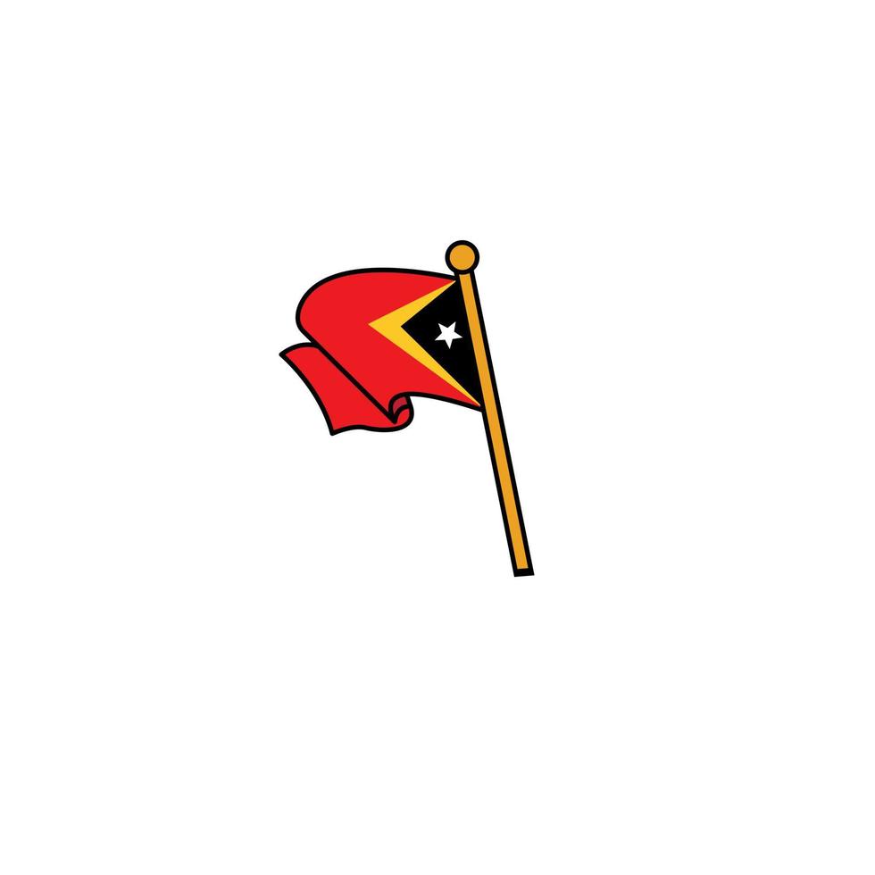 Timor leste flag simple icon vector