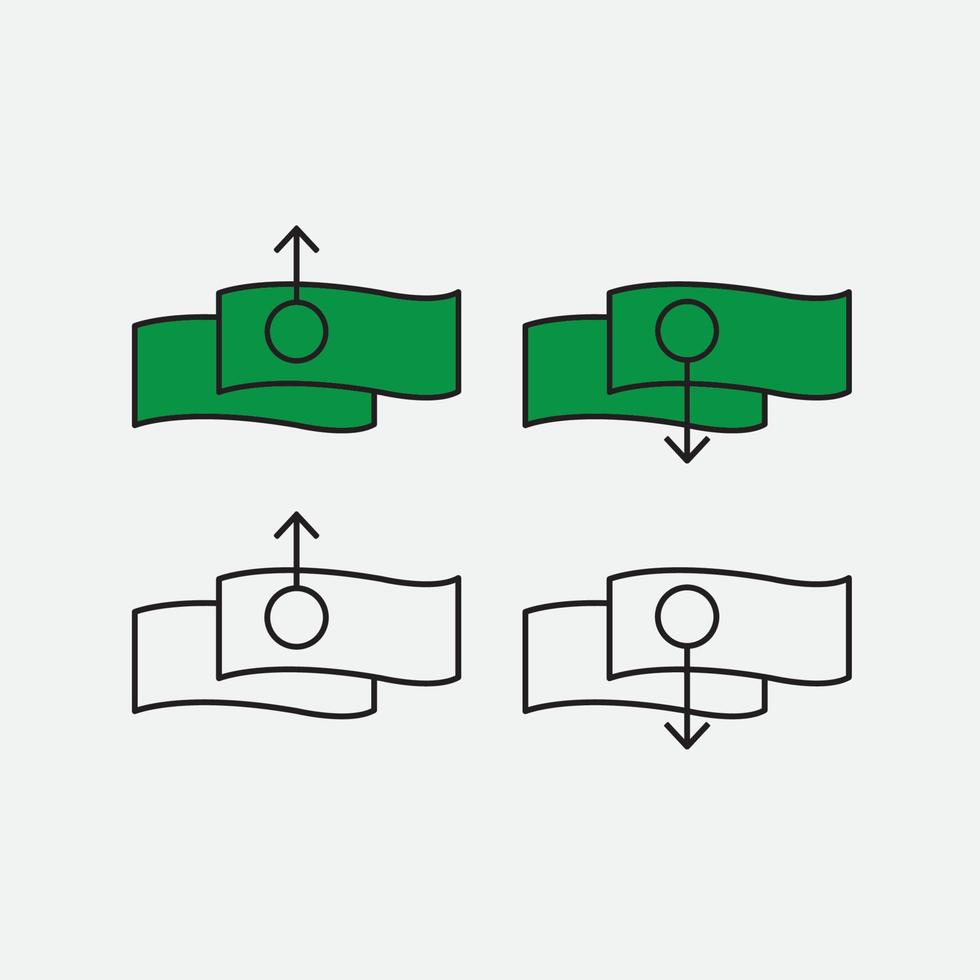 moeny in out vector icon