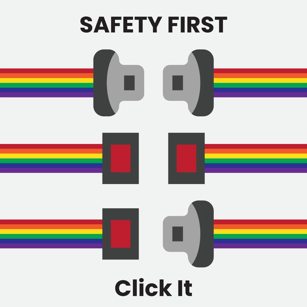 safety first LGBTQ poster campaign vector