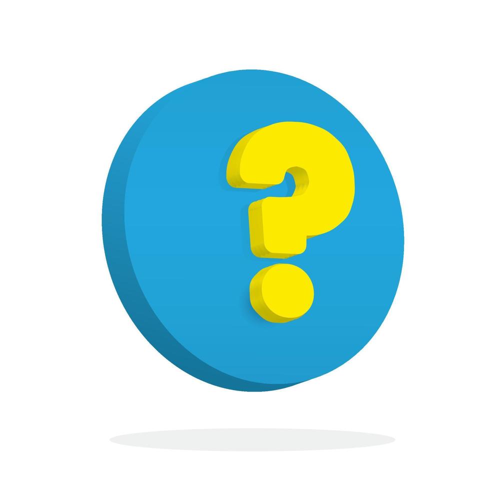 question mark 3d icon vector
