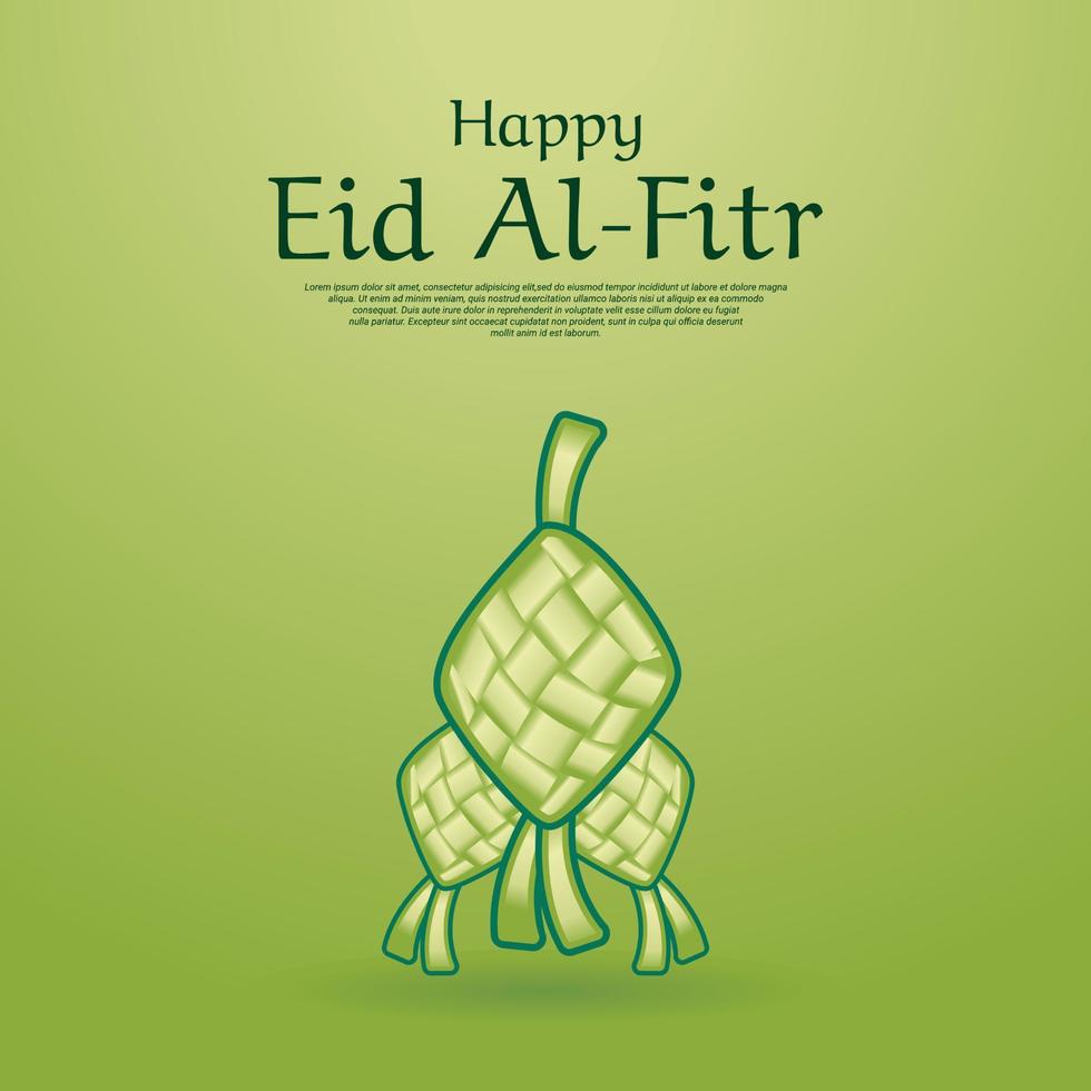 Happy eid al adha fitr greeting card vector illustration template design