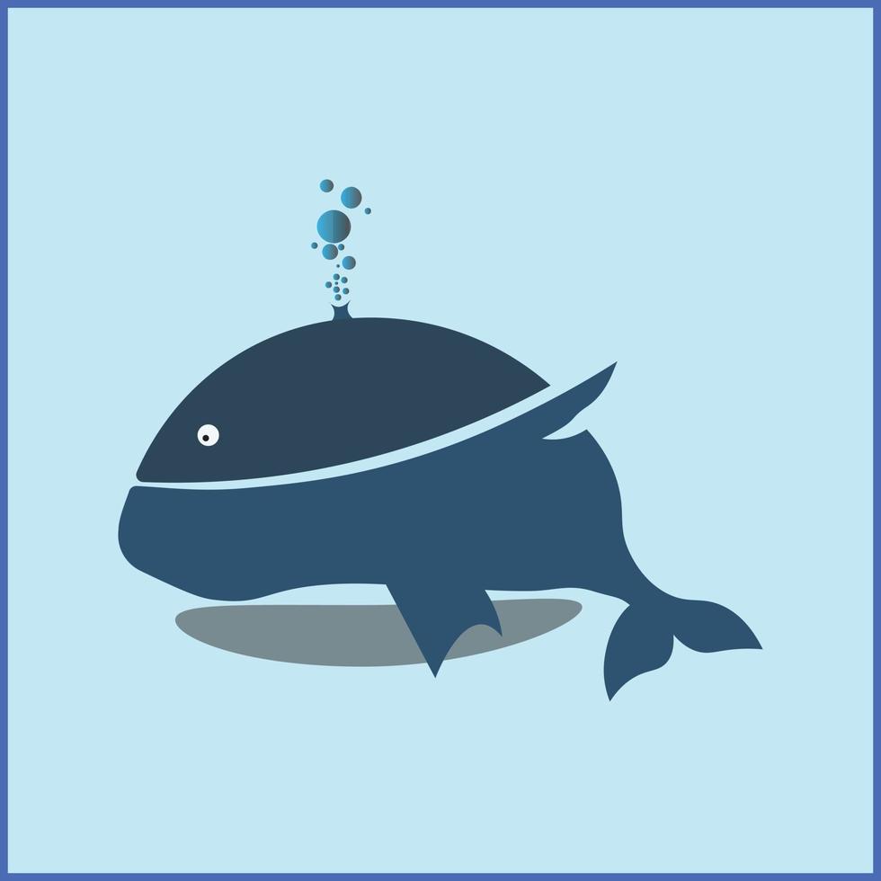 simple shark fish vector illustration tempulate cover flat design