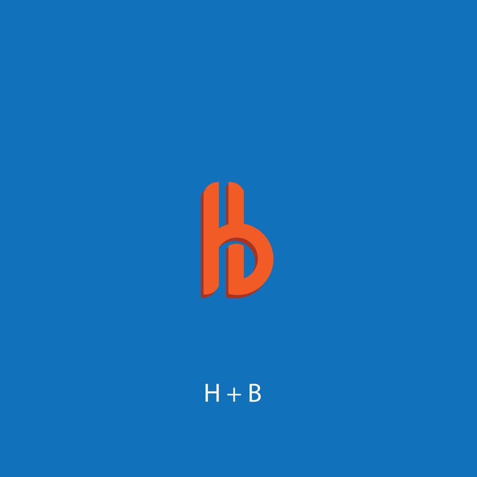 illustration of a logo combined with the letters h and b suitable for a brand or company name vector