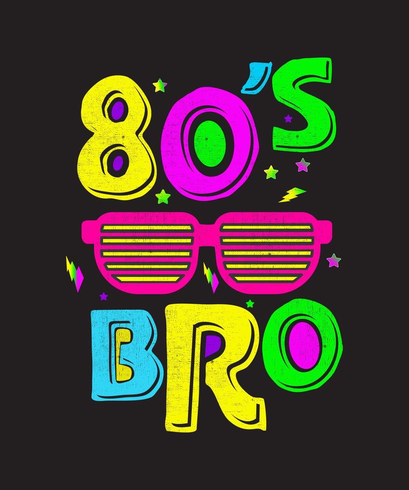 este es mi 80s bro 80s 90s fiesta retro angustiado 80s gafas de sol camiseta vector