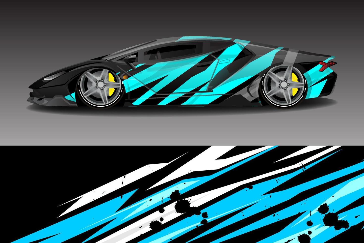 diseño de etiqueta de librea de envoltura de coche de carreras de rally vector