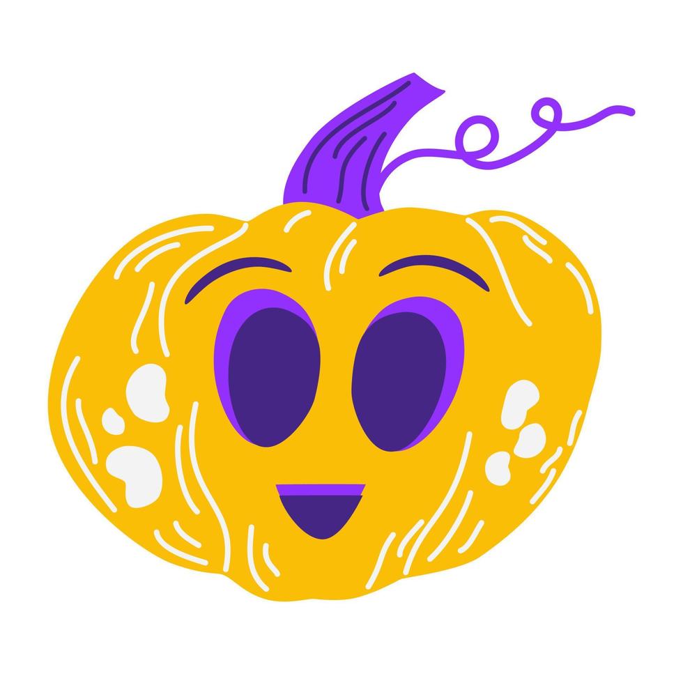 calabaza de halloween. calabazas naranjas con sonrisas para tu diseño para las vacaciones. feliz halloween vector ilustración de dibujos animados aislado en el fondo blanco.