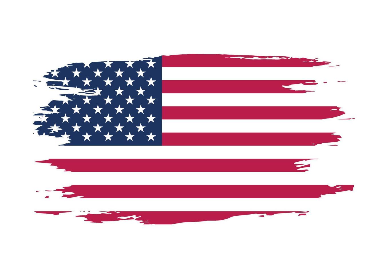 Flag of the United States of America draw with a brush. vector