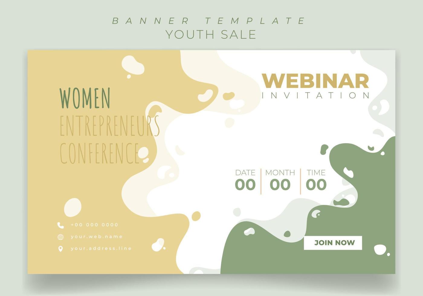 plantilla de banner para diseño de invitación a seminario web con fondo en diseño de color pastel vector