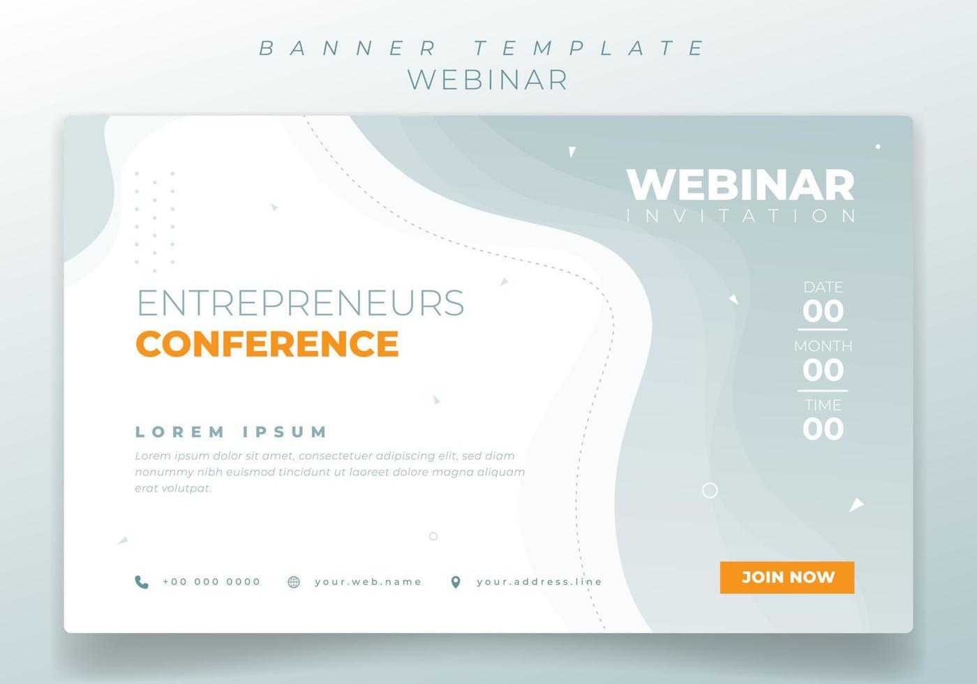Banner template for online advertising or webinar design with simple waving green and yellow design vector