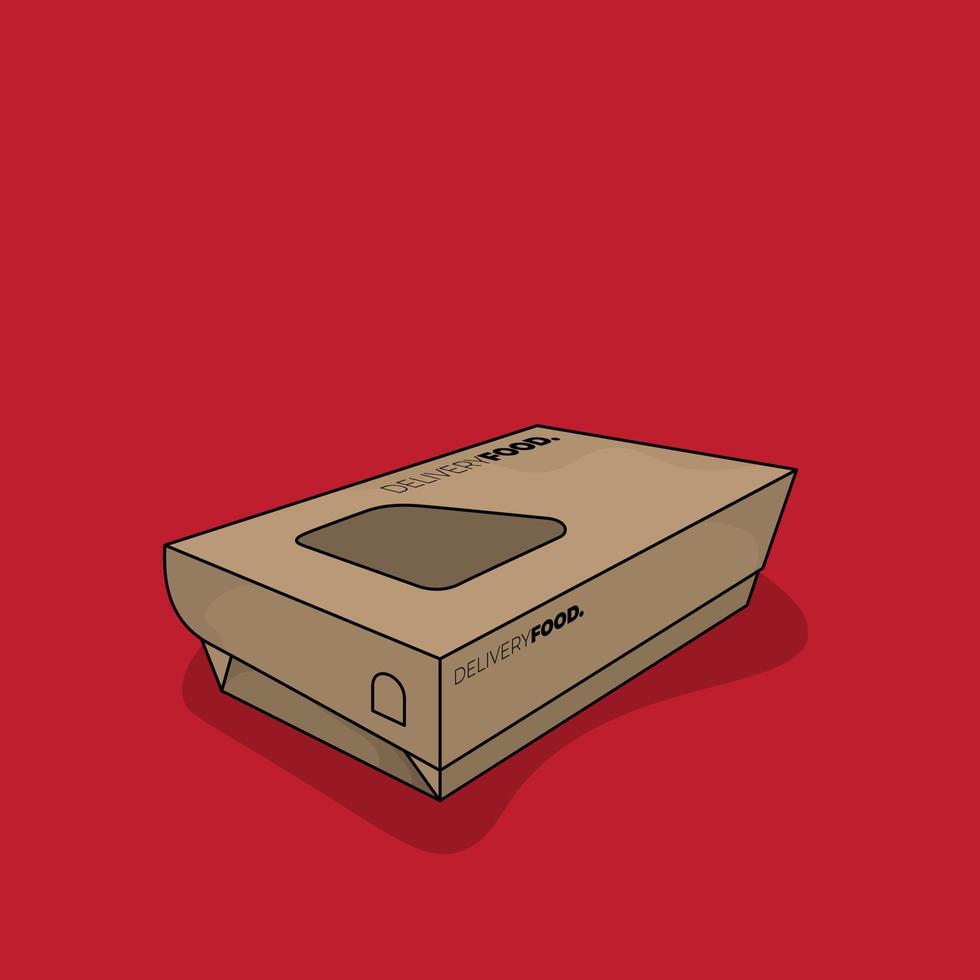 caja de comida en diseño de papel antiguo para diseño de plantilla de embalaje de alimentos vector