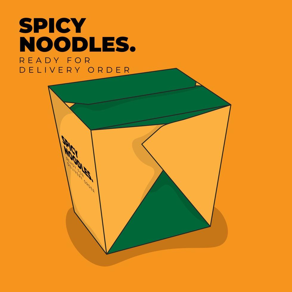 Fast food packaging template in green and yellow and good template for noodles packaging design vector