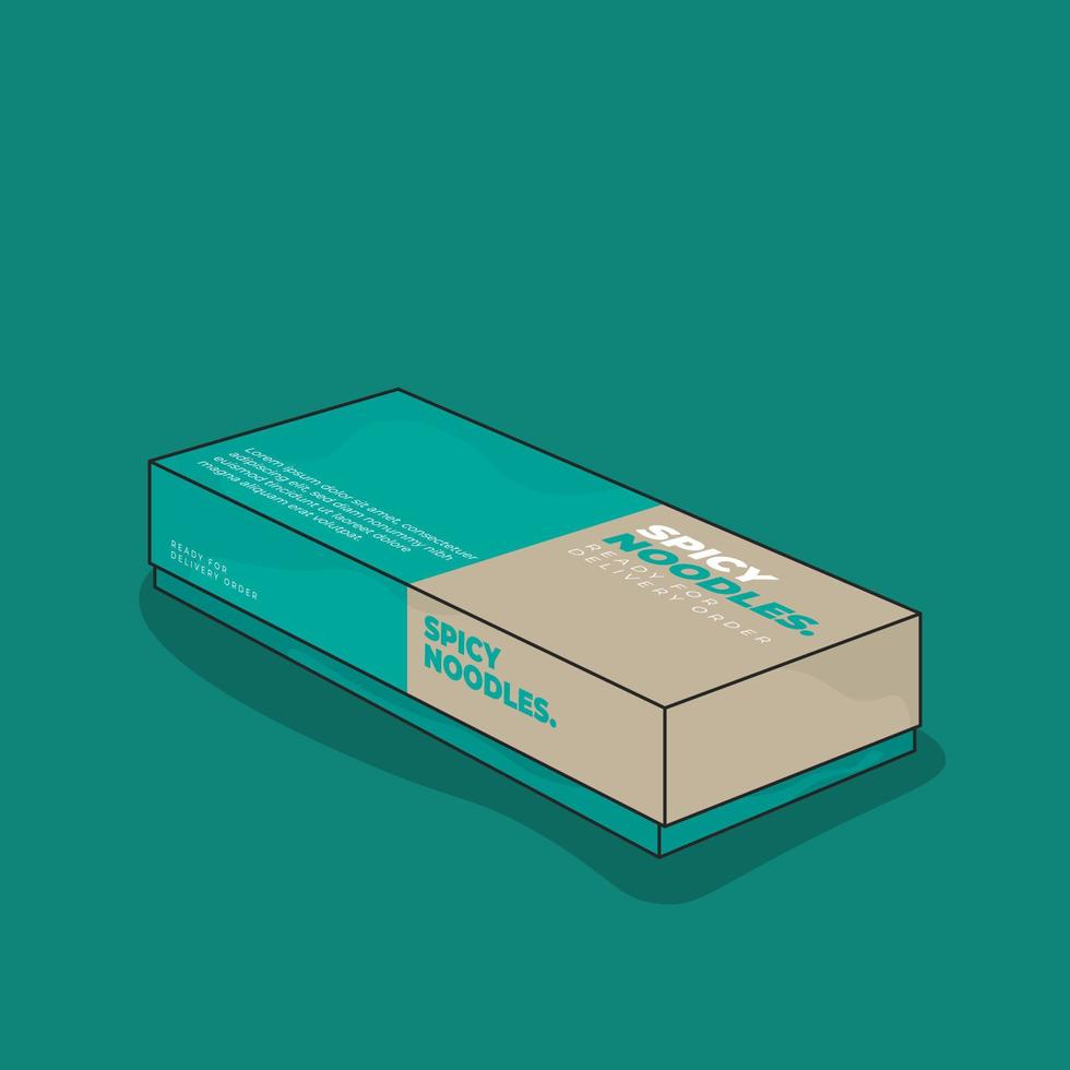 contenedor de caja larga en color verde y gris para el diseño de embalaje de pasteles o pan vector