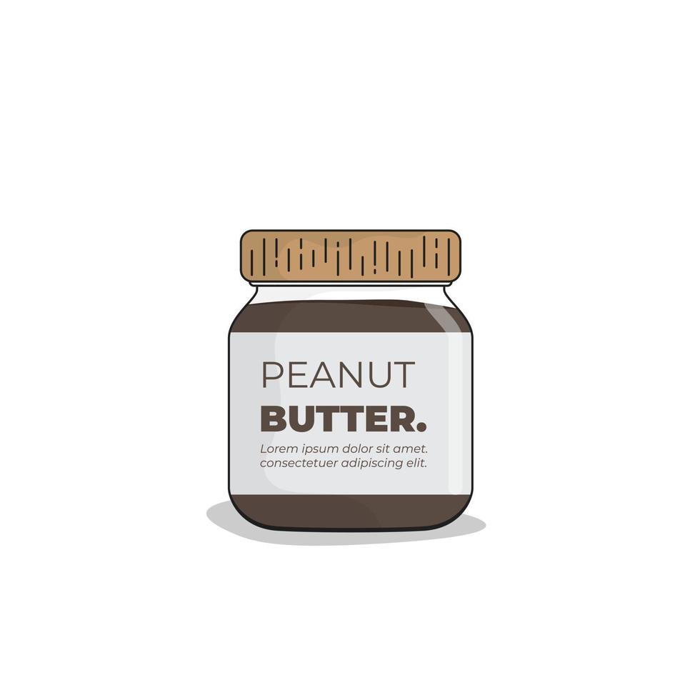 Mini bottle template with bottle cap design for peanut butter or other jam packaging design vector