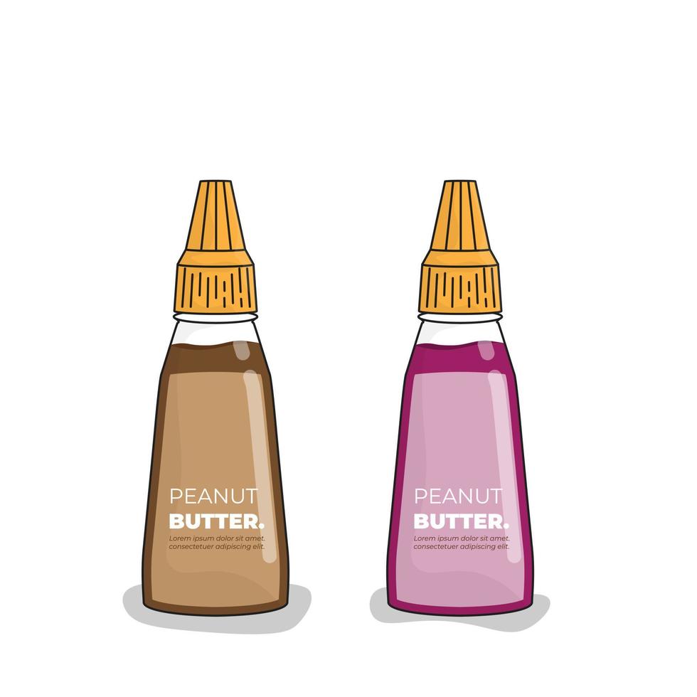 Mini bottle template with cone bottle cap design for peanut butter or other jam packaging design vector