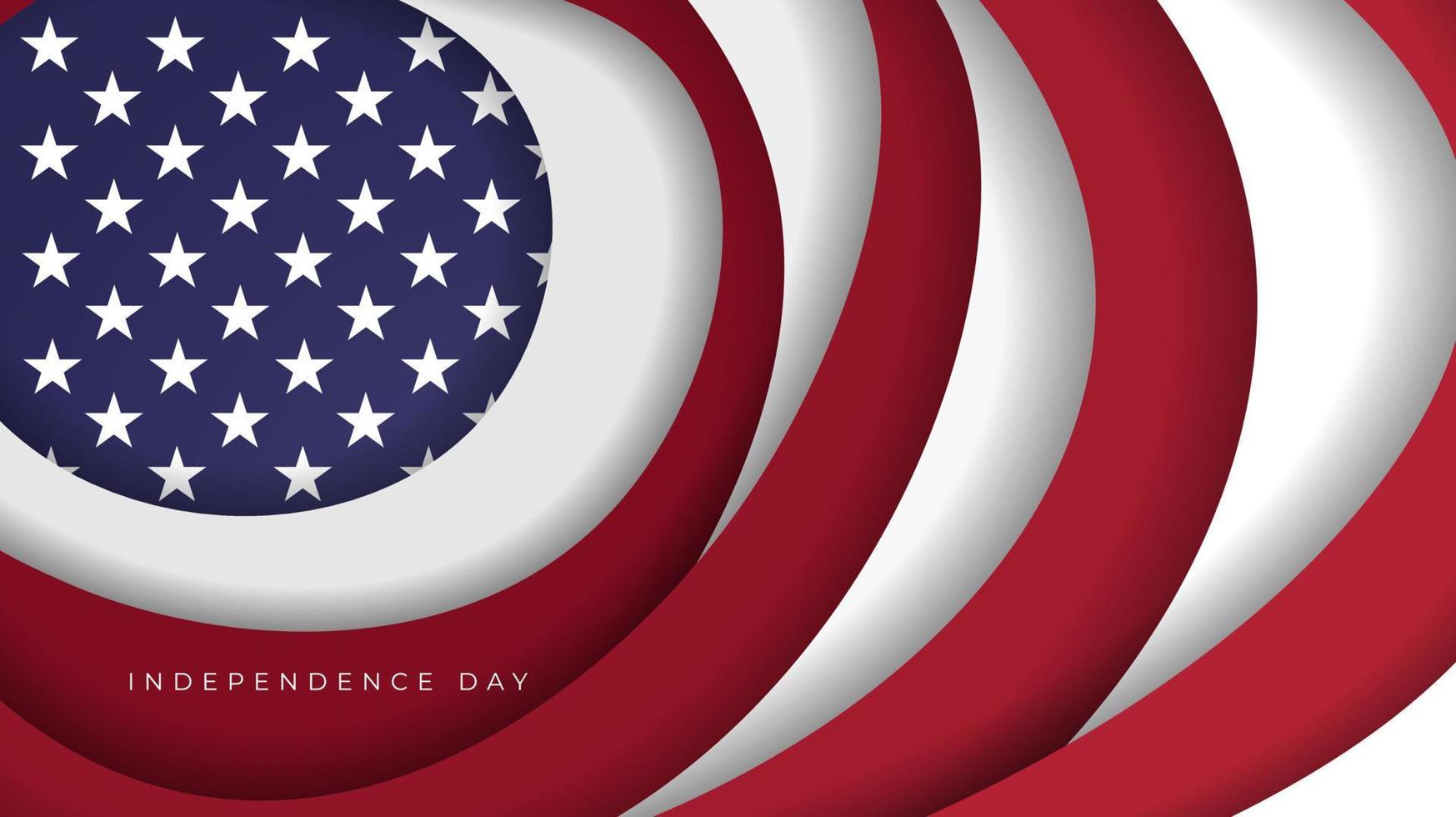 US flag background with paper cut design for independence day template design vector