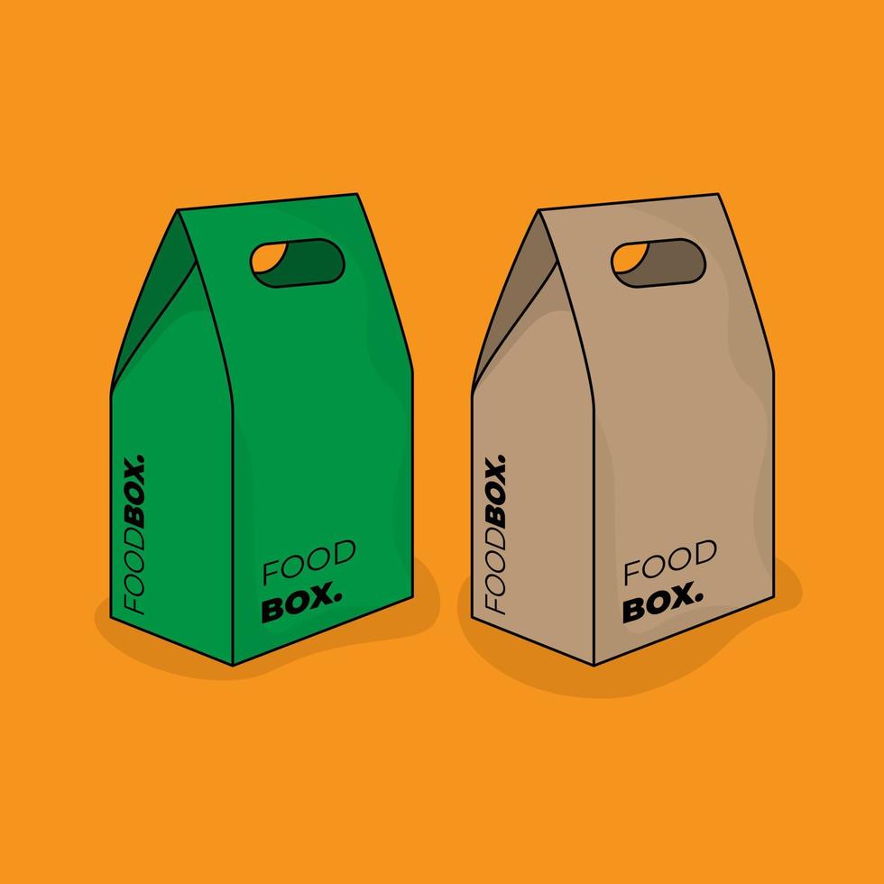 Cardboard design in old paper and green paper design for food packaging template design vector