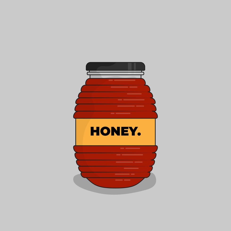 Pattern plastic bottle template for honey or jam product packaging design vector