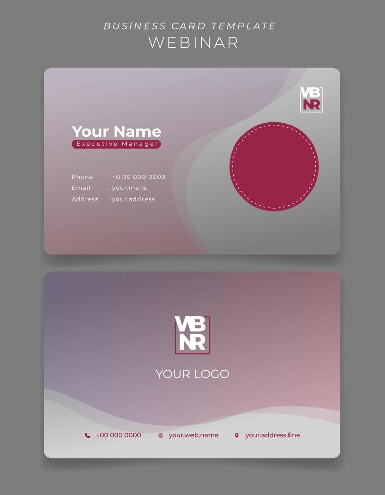 ID Card or Business card template with waving red and pink for employee identity design vector