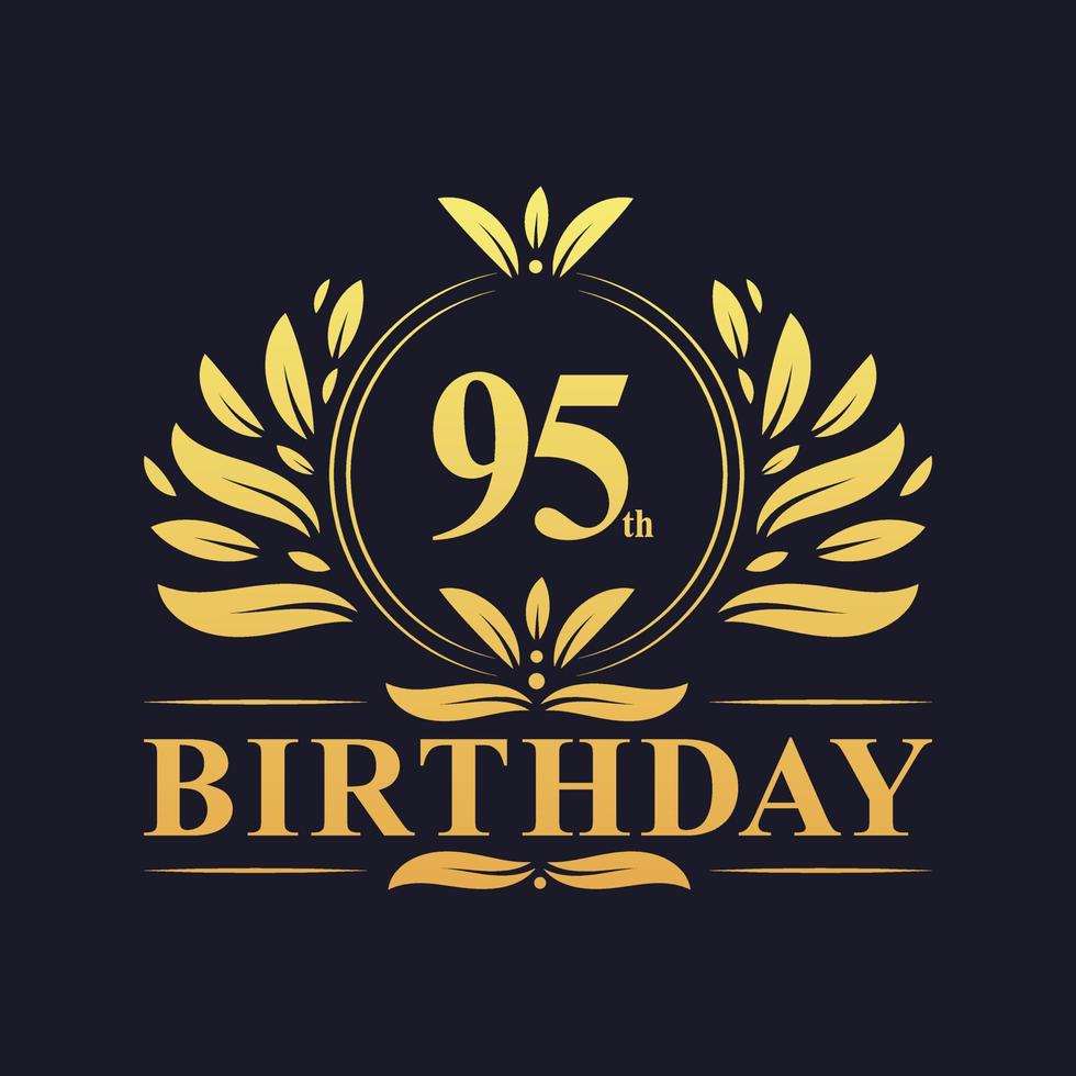 Luxury 95th Birthday Logo, 95 years celebration. vector