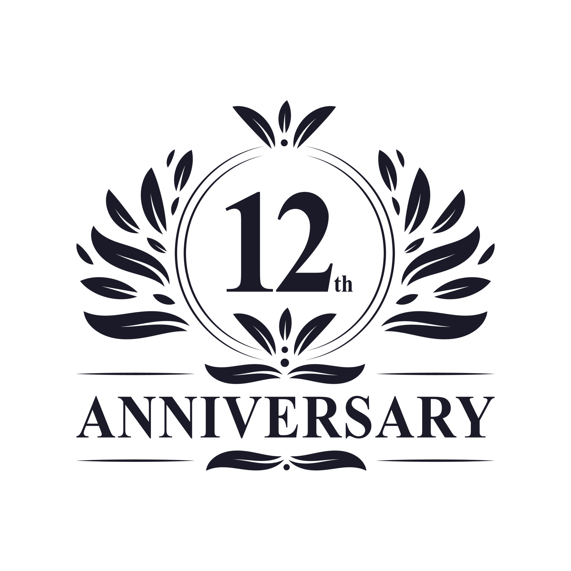 12th year anniversary emblem logo design template Vector Image