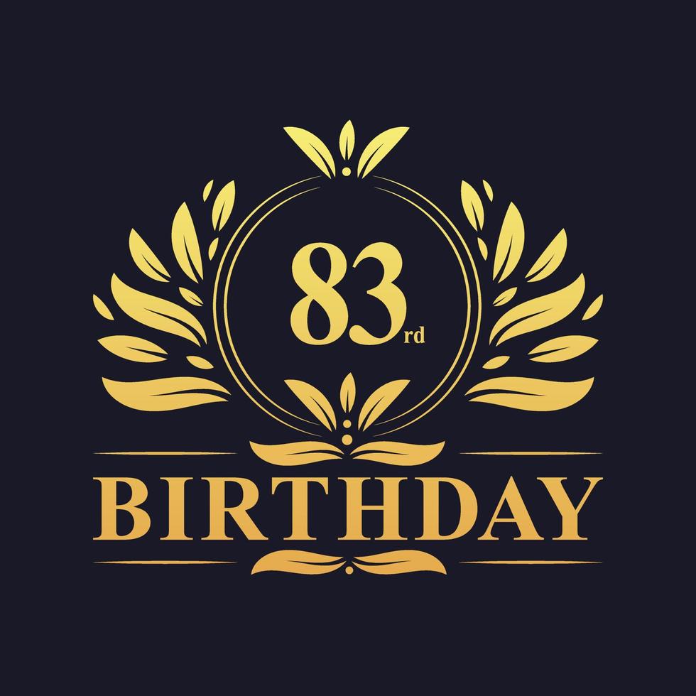 Luxury 83rd Birthday Logo, 83 years celebration. vector