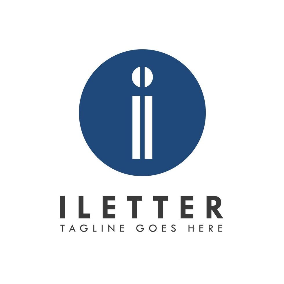 Alphabet i letter logo and icon design vector