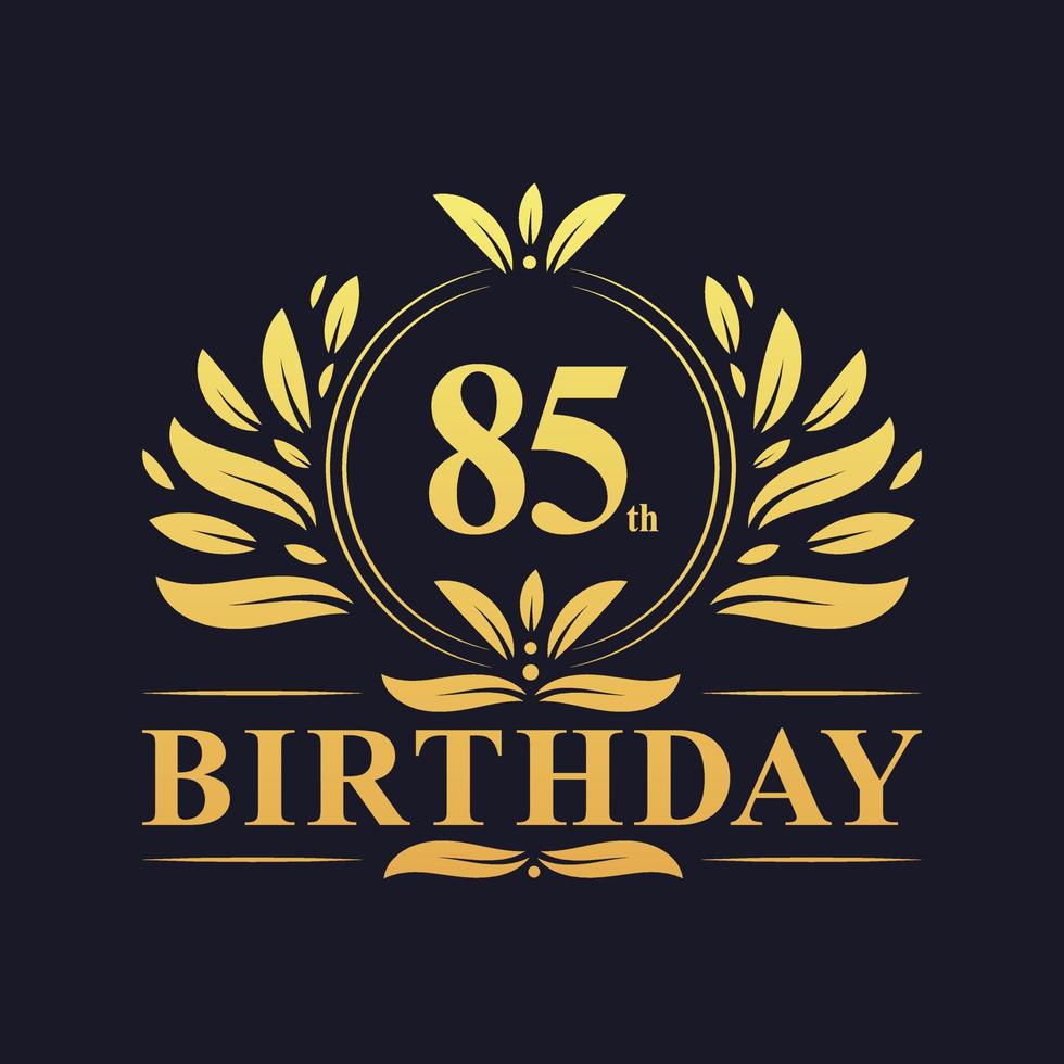 Luxury 85th Birthday Logo, 85 years celebration. vector